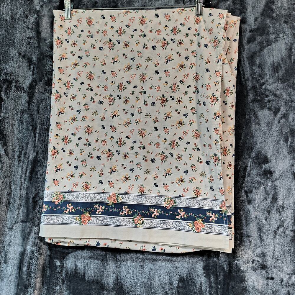 VTG Sears Perma Prest Floral Full Size Flat Sheet